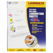 C-LINE PRODUCTS Heavyweight Cleer Adheer® Laminating Sheets, Clear, 9 x 12, PK50 CLI65001
